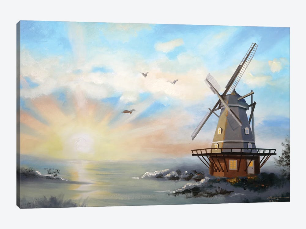 Windmill by D. "Rusty" Rust 1-piece Canvas Art