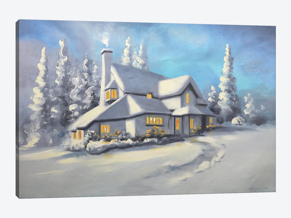 Snow-Covered House by D. "Rusty" Rust 1-piece Canvas Art Print