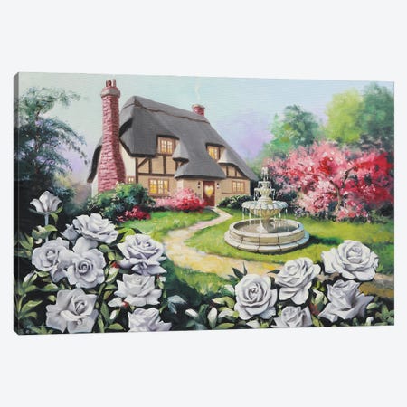 Rosebud Cottage Canvas Print #RSR71} by D. "Rusty" Rust Art Print