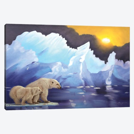 Polar Bears Canvas Print #RSR7} by D. "Rusty" Rust Canvas Art