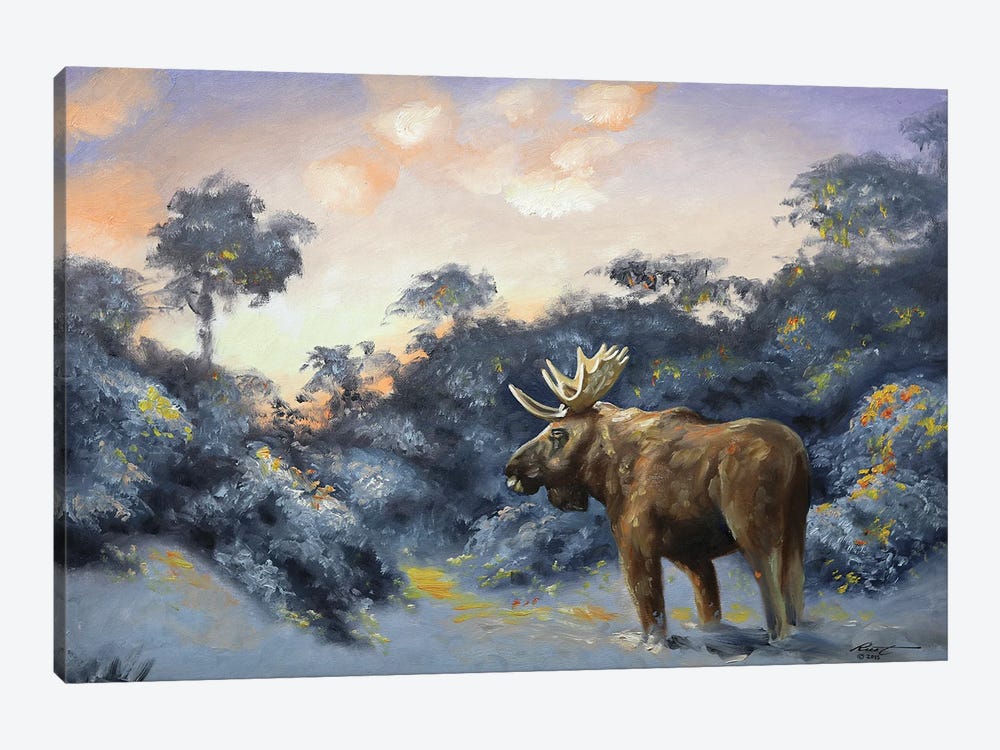 Moose by D. "Rusty" Rust 1-piece Canvas Wall Art