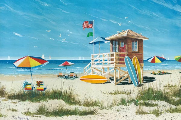 Large Coastal Art - Canvas Prints: Beach Colors by John Rossini