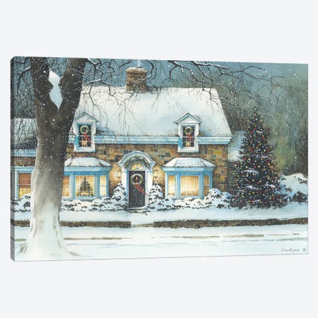 Snow Softly Falling Canvas Print #RSS21} by John Rossini Canvas Art Print