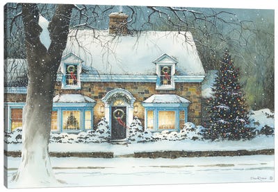 Snow Softly Falling Canvas Art Print - Christmas Scenes