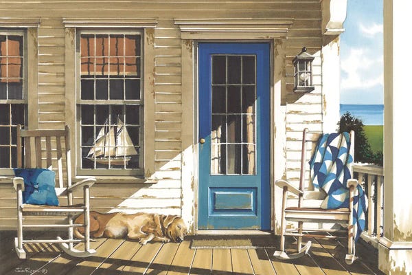 Windows: Front Porch Gathering by John Rossini