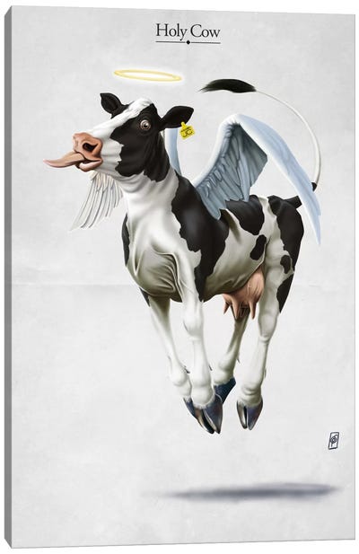 Holy Cow Canvas Art Print - Humor Art
