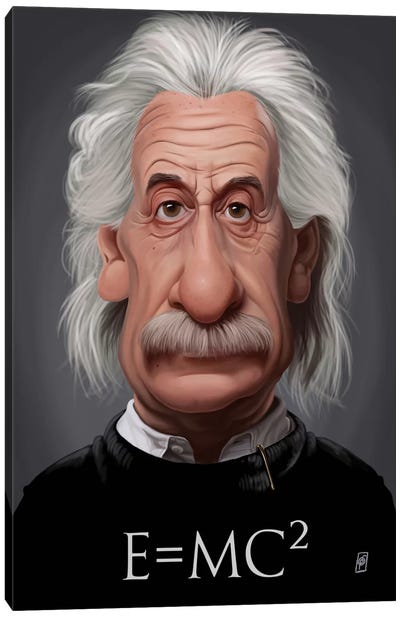 Albert Einstein (E=MC2) Canvas Art Print - Satirical Humor Art