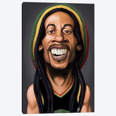 Bob Marley Canvas Print #RSW128} by Rob Snow Canvas Artwork