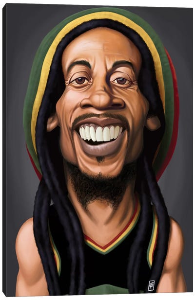 Bob Marley Canvas Art Print - Satirical Humor