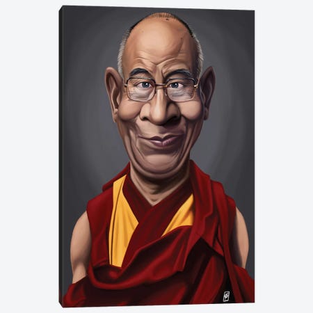Dalai Lama Canvas Print #RSW133} by Rob Snow Art Print
