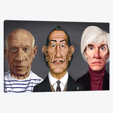 Great Artists (Dali, Picasso, Warhol) Canvas Print #RSW140} by Rob Snow Canvas Art