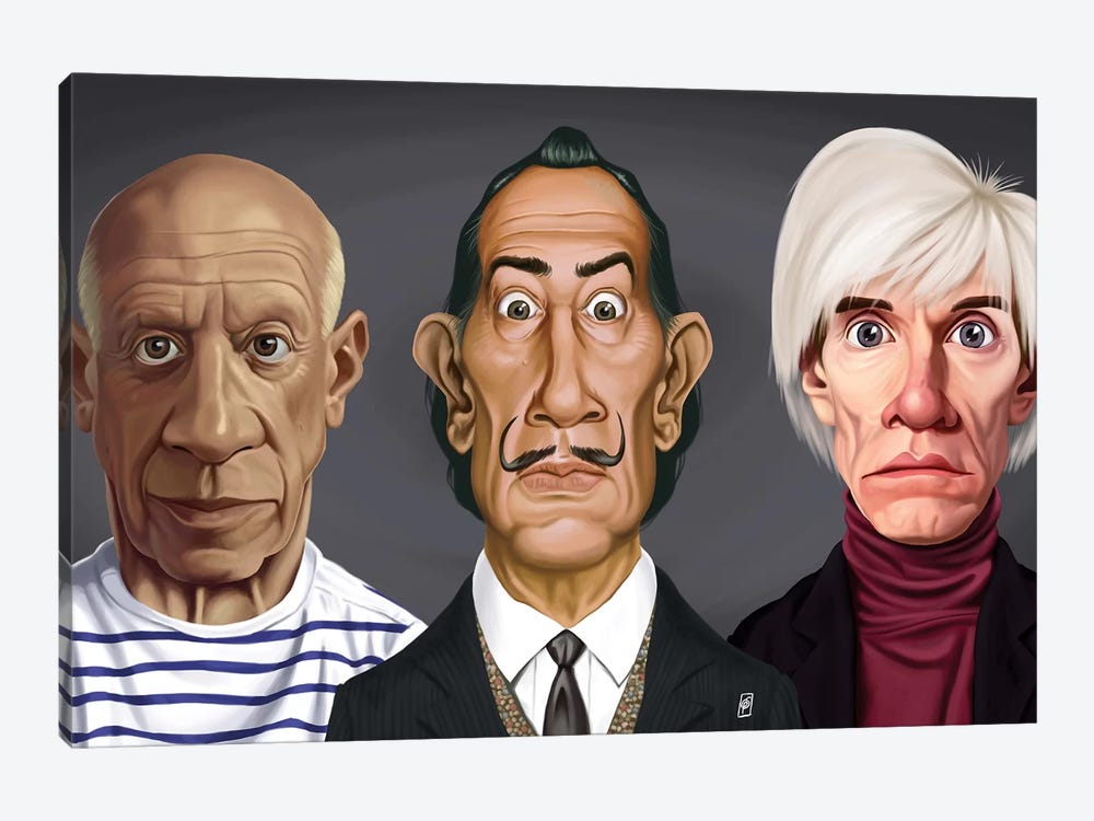 Great Artists (Dali, Picasso, Warhol) by Rob Snow 1-piece Canvas Wall Art