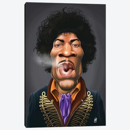 Jimi Hendrix Canvas Print #RSW144} by Rob Snow Art Print