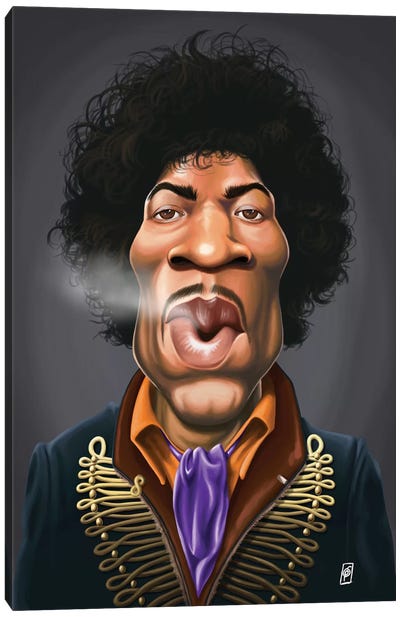 Jimi Hendrix Canvas Art Print - Satirical Humor