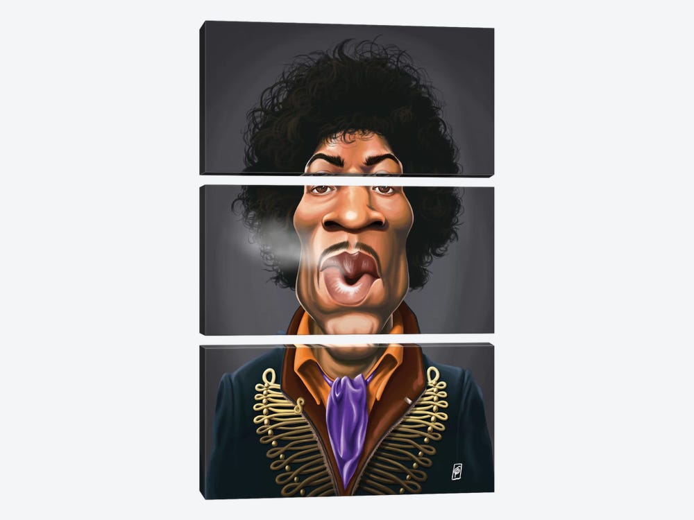 Jimi Hendrix by Rob Snow 3-piece Canvas Art