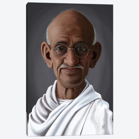 Mahatma Gandhi Canvas Print #RSW151} by Rob Snow Canvas Print