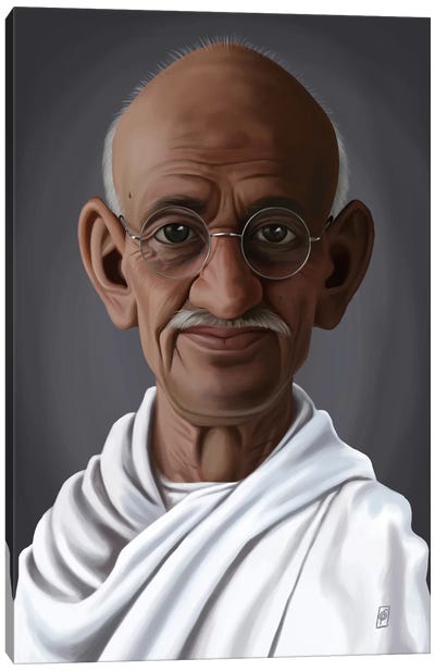 Mahatma Gandhi Canvas Art Print - Caricature Art