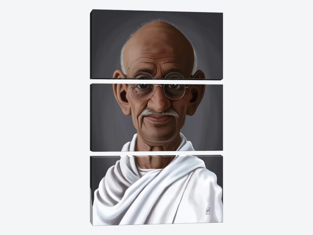 Mahatma Gandhi by Rob Snow 3-piece Canvas Wall Art