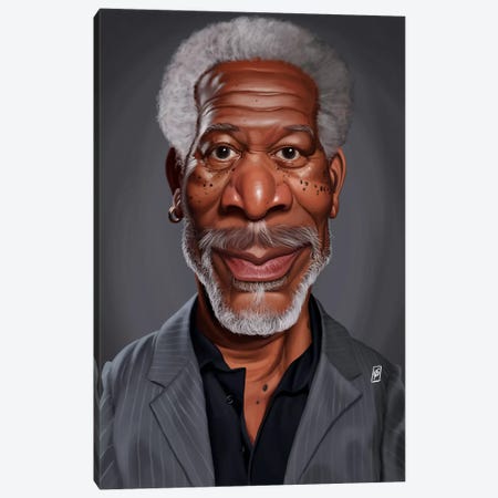Morgan Freeman Canvas Print #RSW158} by Rob Snow Canvas Art Print