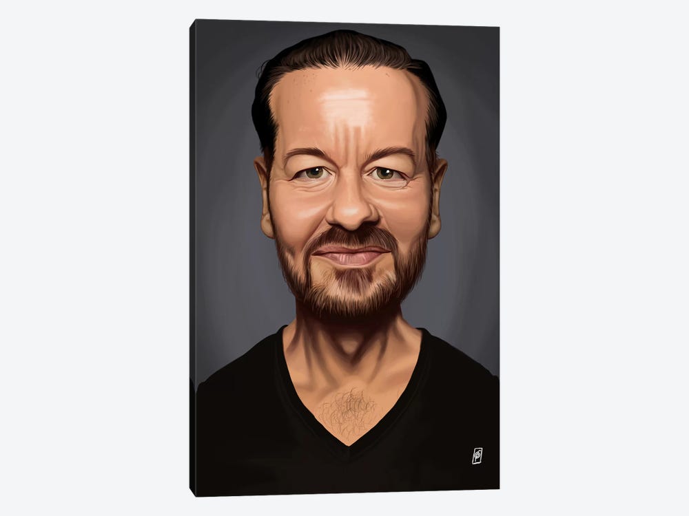 Ricky Gervais by Rob Snow 1-piece Canvas Print