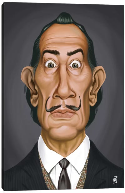 Salvador Dali II Canvas Art Print - Satirical Humor Art