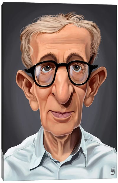 Woody Allen Canvas Art Print - Caricature Art