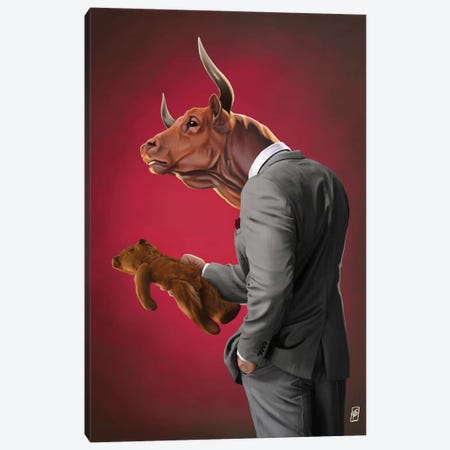 Bull Canvas Print #RSW176} by Rob Snow Canvas Art