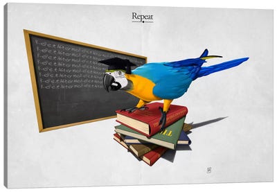 Repeat Canvas Art Print - Parrot Art