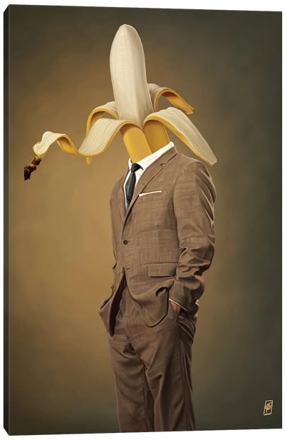 Peeled Canvas Art Print - Banana Art