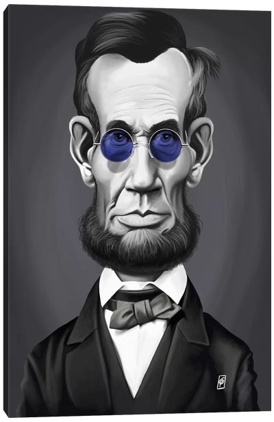 Abraham Lincoln (Steampunk Glasses) Canvas Art Print - Satirical Humor