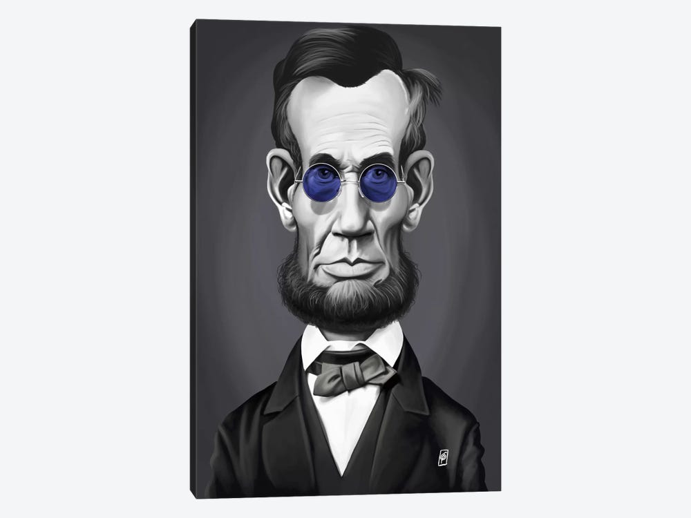 Abraham Lincoln (Steampunk Glasses) by Rob Snow 1-piece Canvas Wall Art