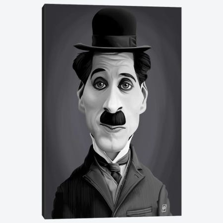 Charlie Chaplin Canvas Print #RSW189} by Rob Snow Canvas Wall Art