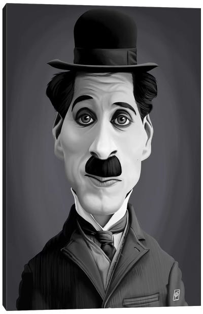 Charlie Chaplin Canvas Art Print - Comedian Art