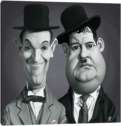Laurel & Hardy Canvas Art Print - Comedian Art