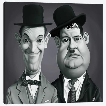 Laurel & Hardy Canvas Print #RSW191} by Rob Snow Canvas Art Print