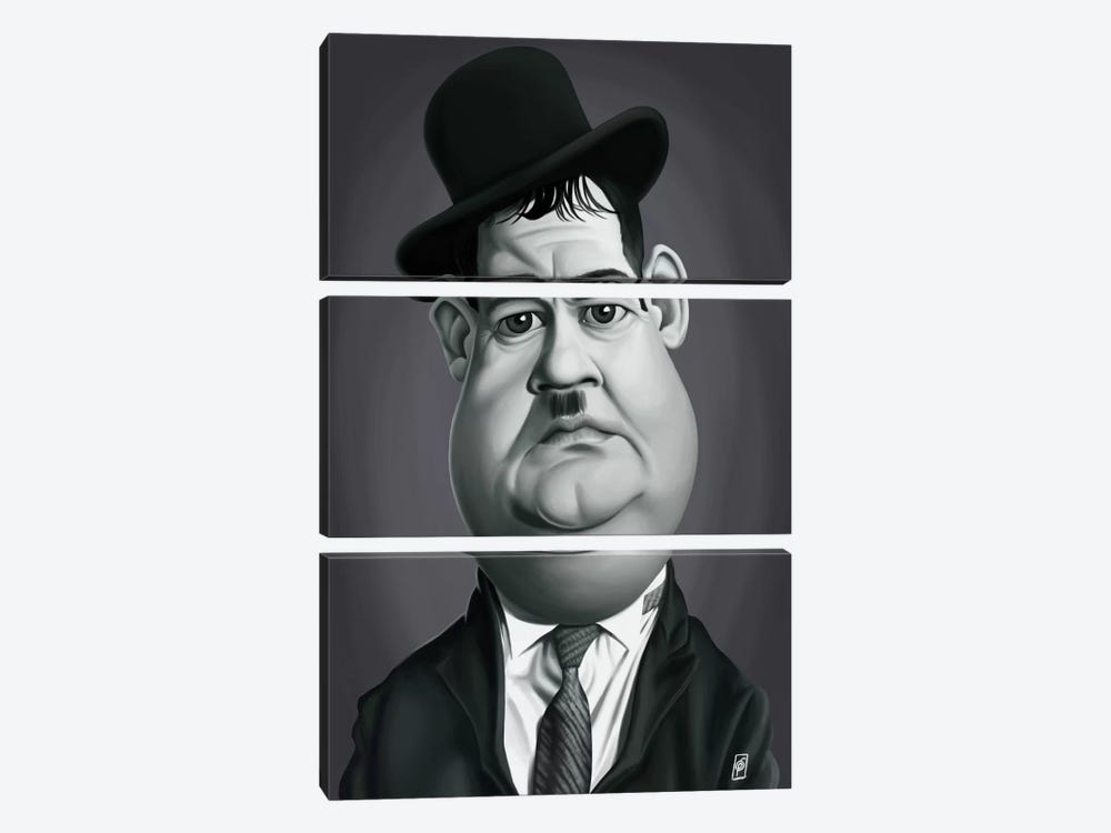 Oliver Hardy by Rob Snow 3-piece Canvas Wall Art