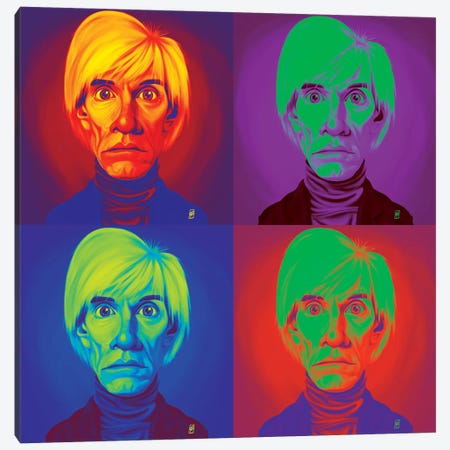 Andy Warhol On Andy Warhol Canvas Print #RSW236} by Rob Snow Canvas Art Print