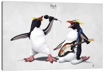 Rock Canvas Art Print - Penguin Art