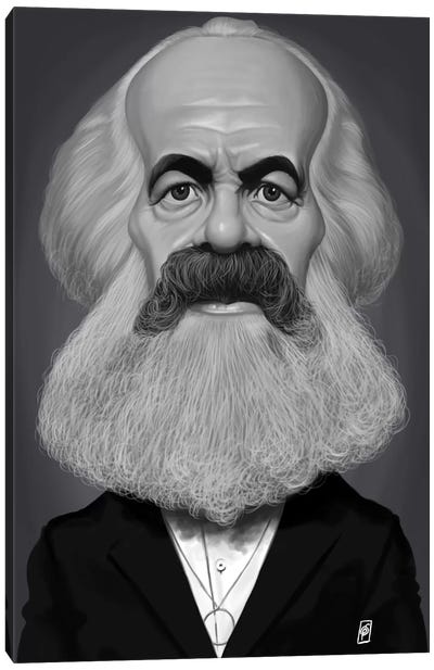 Karl Marx Canvas Art Print - Caricature Art