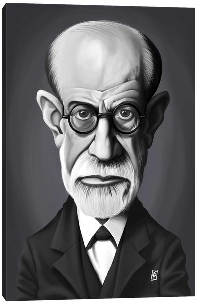 Sigmund Freud Canvas Art Print - Caricature Art