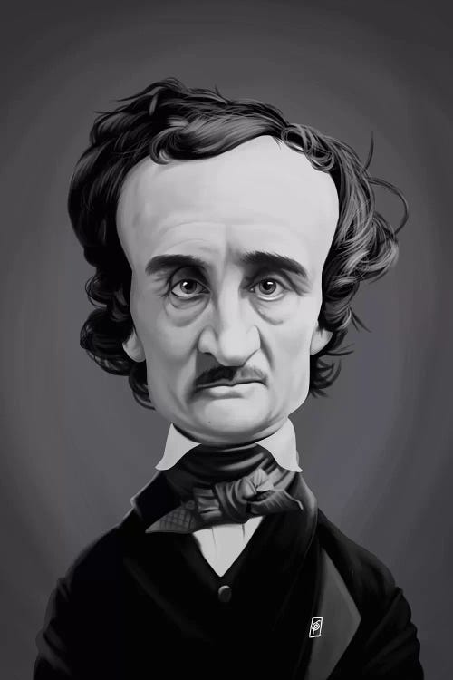 Edgar Allan Poe Caricature Poster
