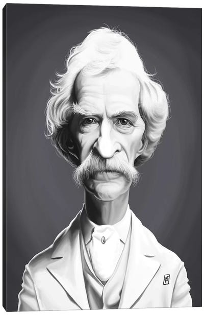 Mark Twain  Canvas Art Print - Author & Journalist Art