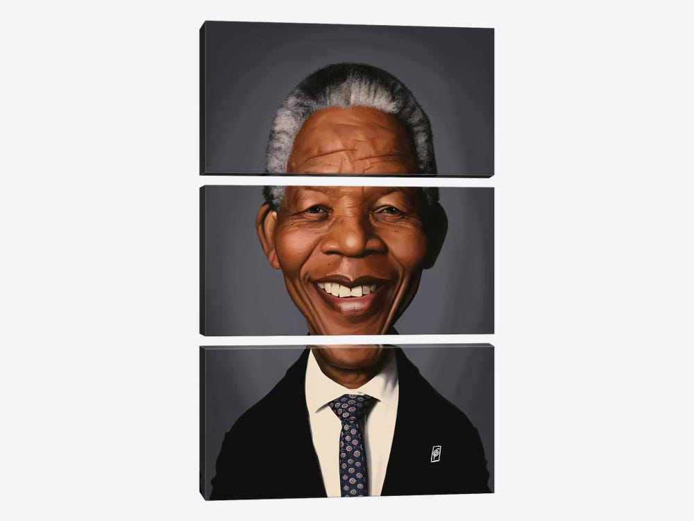Nelson Mandela by Rob Snow 3-piece Canvas Print