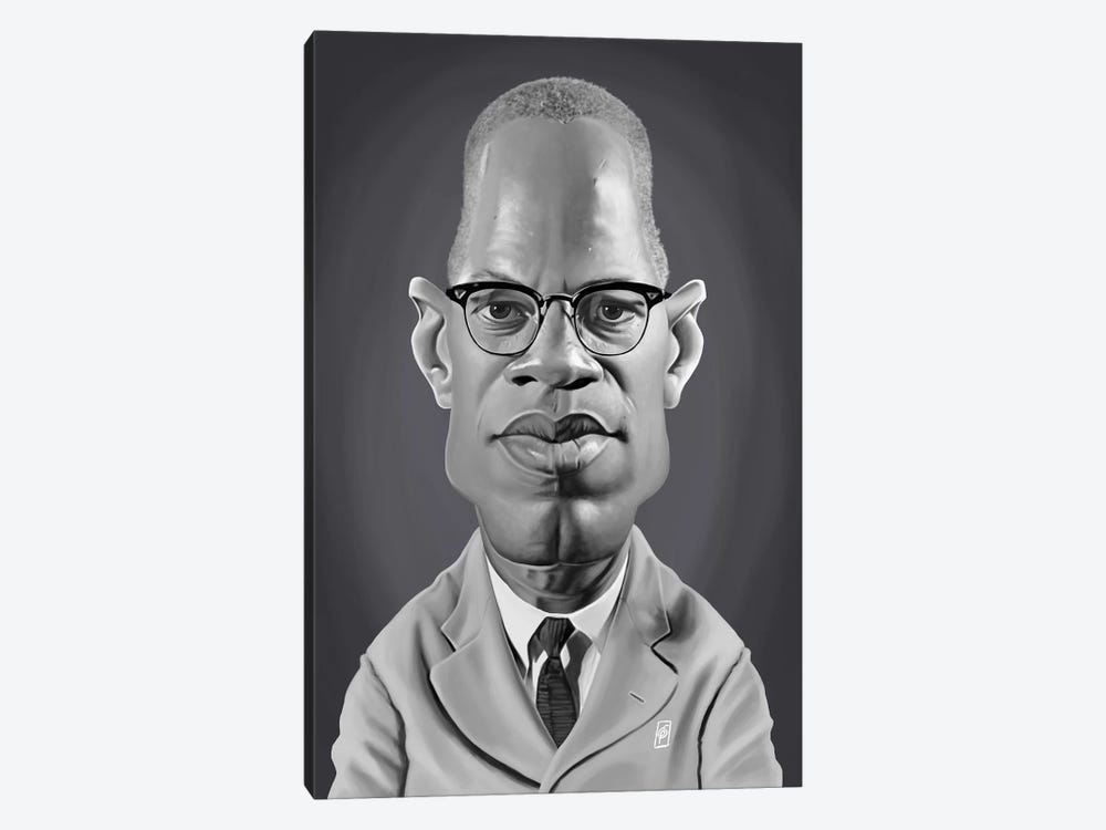 Malcolm X by Rob Snow 1-piece Canvas Print