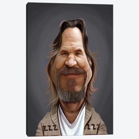 Jeff Bridges Canvas Print #RSW285} by Rob Snow Canvas Artwork