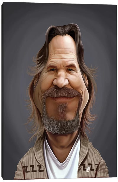Jeff Bridges Canvas Art Print - Caricature Art