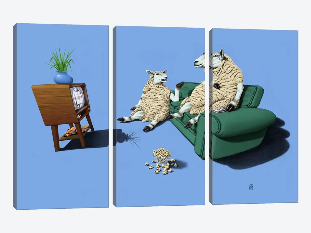 Sheep III by Rob Snow 3-piece Canvas Art Print