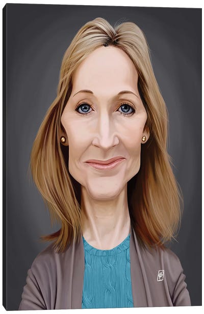 J.K. Rowling  Canvas Art Print - Caricature Art