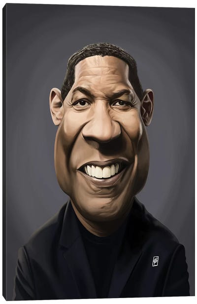Denzel Washington Canvas Art Print - Caricature Art