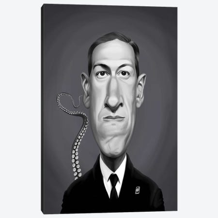 H P Lovecraft Canvas Print #RSW332} by Rob Snow Art Print